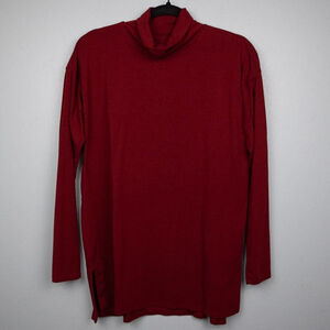 J. Jill Luxe Supima burgundy turtleneck tunic-S